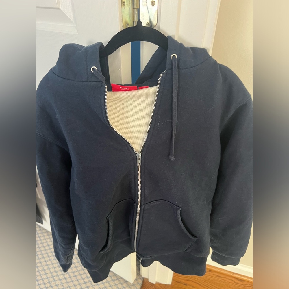 Supreme zipped thermal zipped hoodie size Small